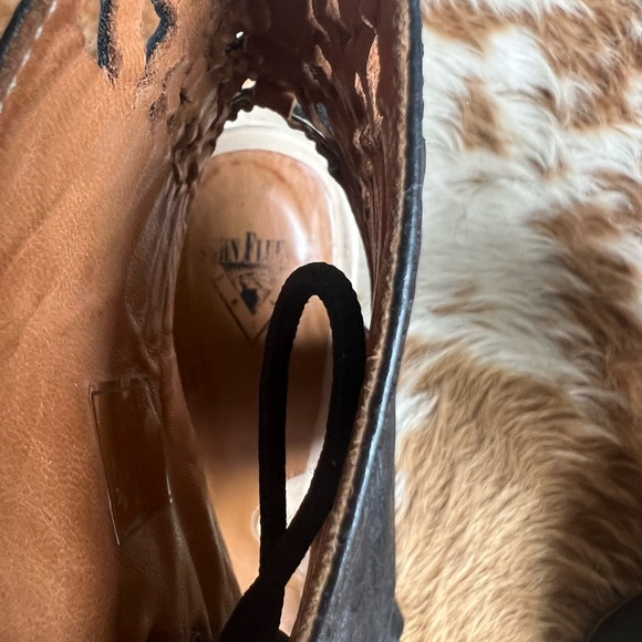 Fluevog vamp shoe snake, skin stamped leather from Perú all leather shoe - Picture 3 of 4